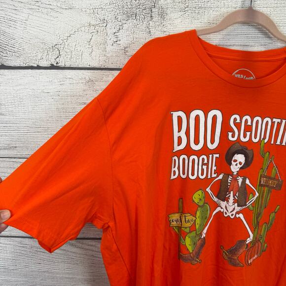 Wild Lucille Plus Size Orange Western Boo Scootin' Halloween Graphic Tee Size 3X - Picture 2 of 6